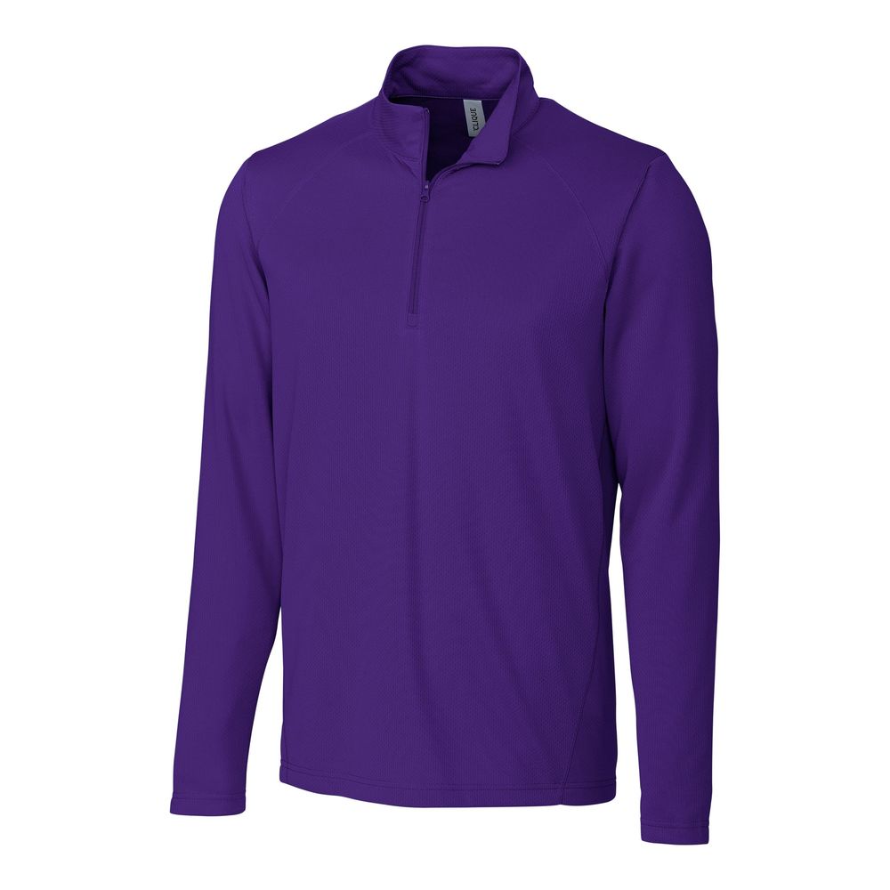 NWT Clique Ice College Purple Pique Mens Half Zip Tech Pullover